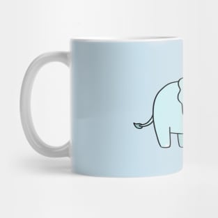 Cute blue elephant holding tree branch cartoon Mug